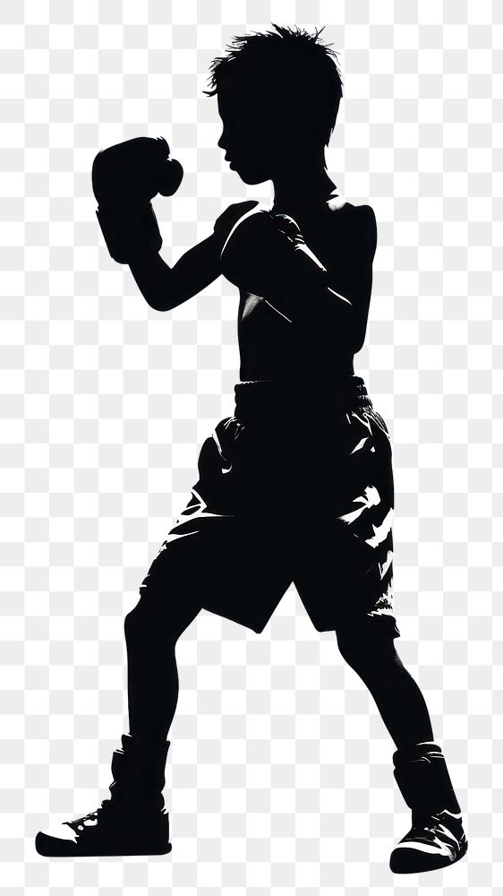 PNG Boxing silhouette clip art white background exercising monochrome.