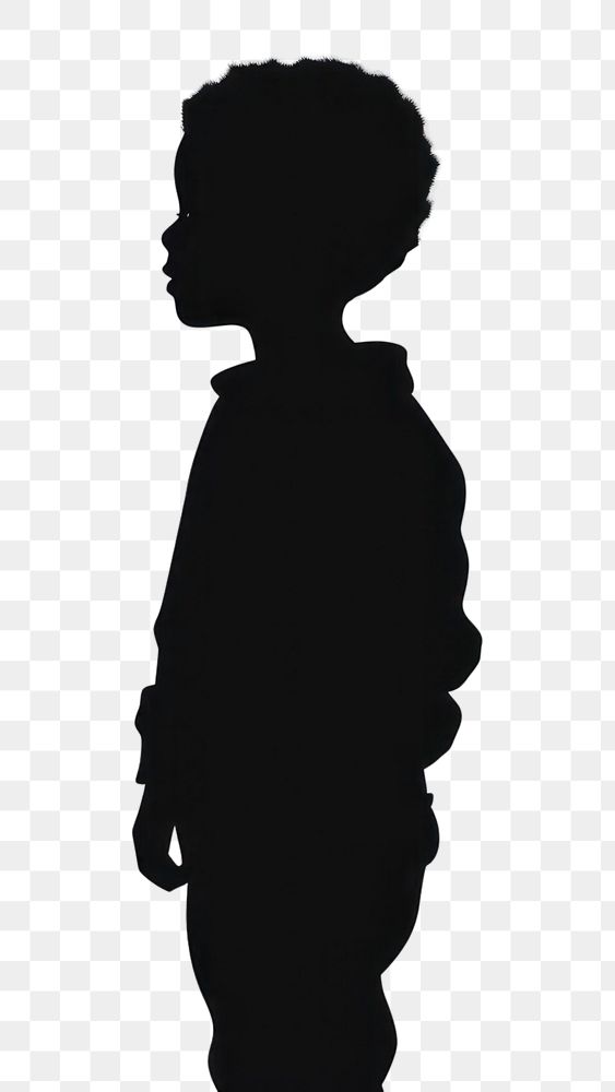 PNG Boy silhouette clip art backlighting white white background.