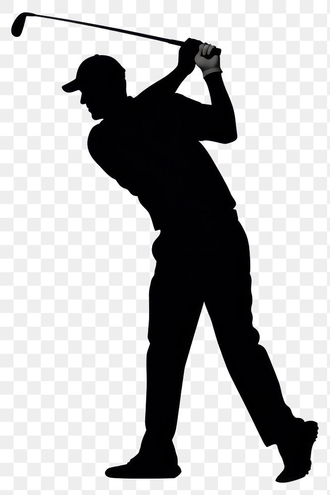 PNG Golfer silhouette clip art sports adult white background.