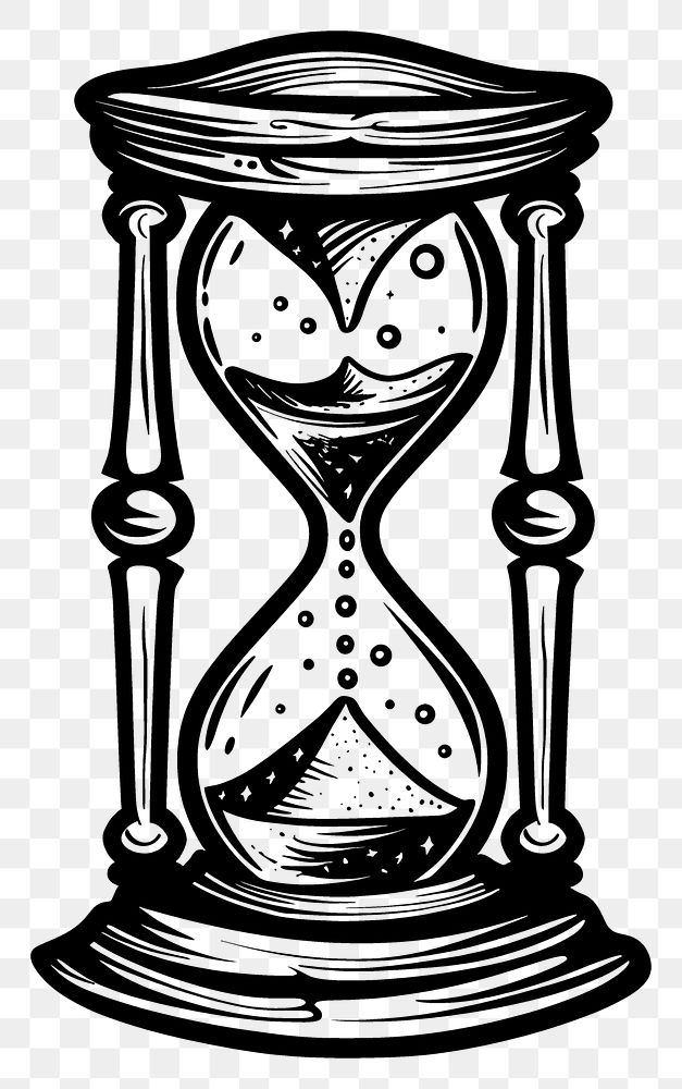 PNG Hourglass hourglass white background monochrome.