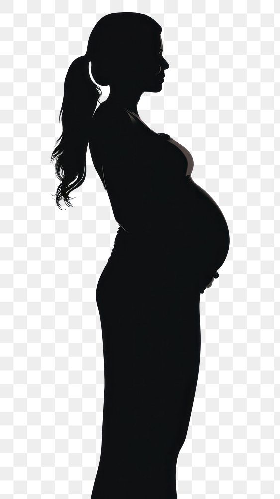 PNG Pregnant woman silhouette clip art backlighting adult white background.