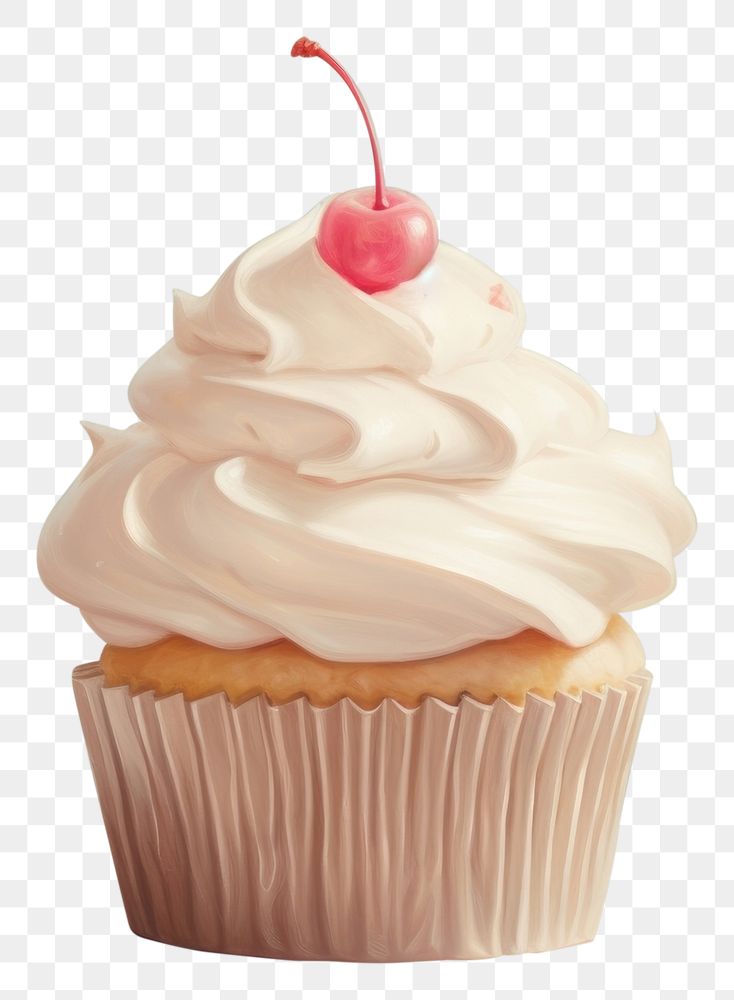 PNG Close up on pale a cupcake dessert cream food.