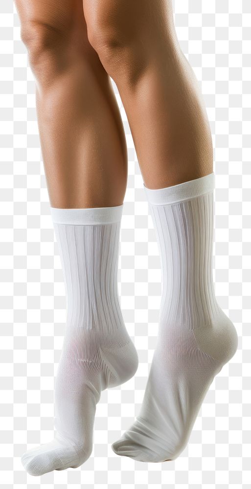 PNG Plain white sock footwear portrait clothing.
