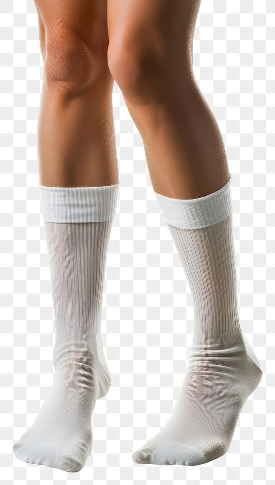 PNG Plain white sock footwear portrait standing.