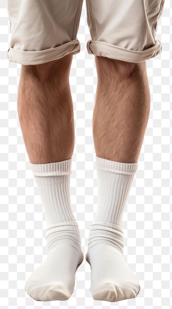 PNG Ankle plain white sock portrait footwear standing.