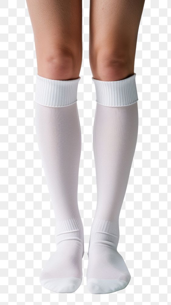 PNG Knee plain white sock undergarment pantyhose footwear.