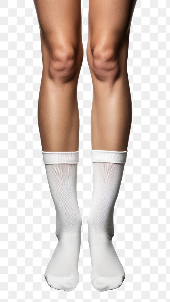 PNG Knee plain white sock pantyhose underwear footwear.