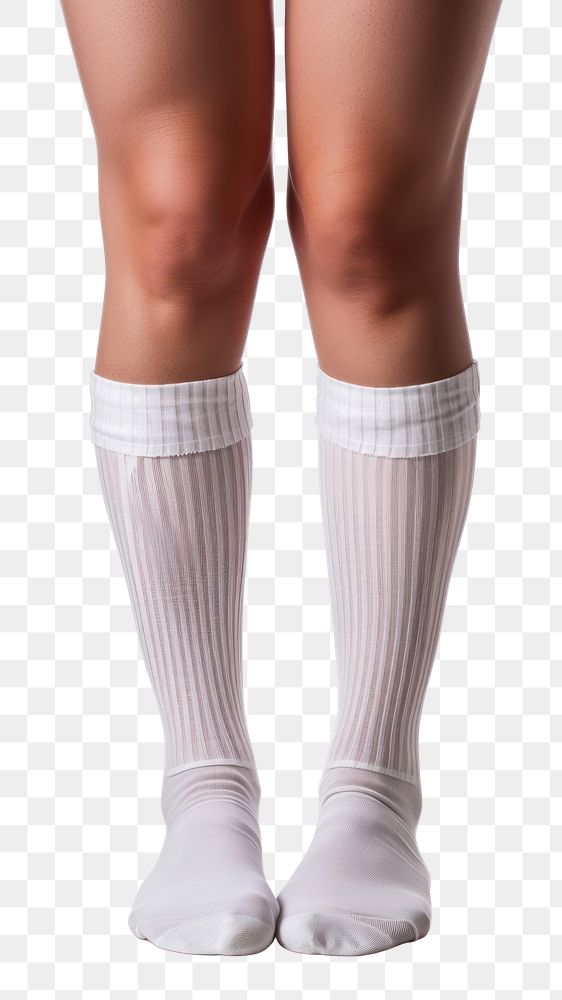 PNG Knee plain white sock undergarment pantyhose footwear.