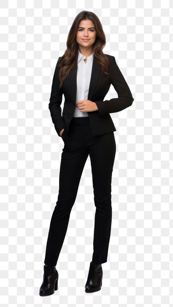 PNG Apparel arms crossed and portrait of business woman fullbody standing.
