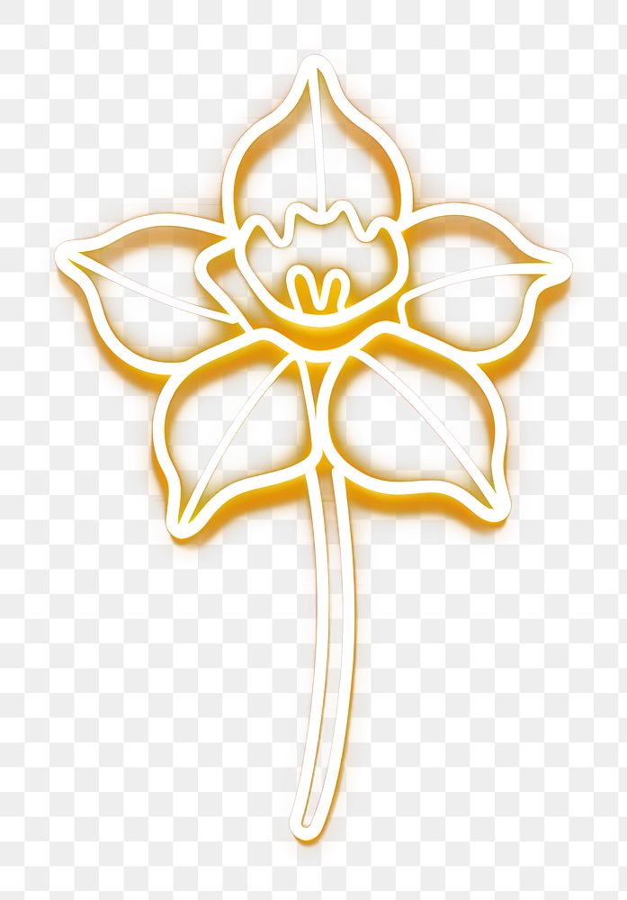 PNG Daffodil icon neon symbol light.