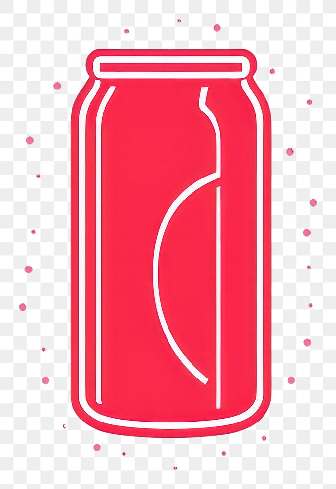 PNG Soda can icon neon red refreshment.