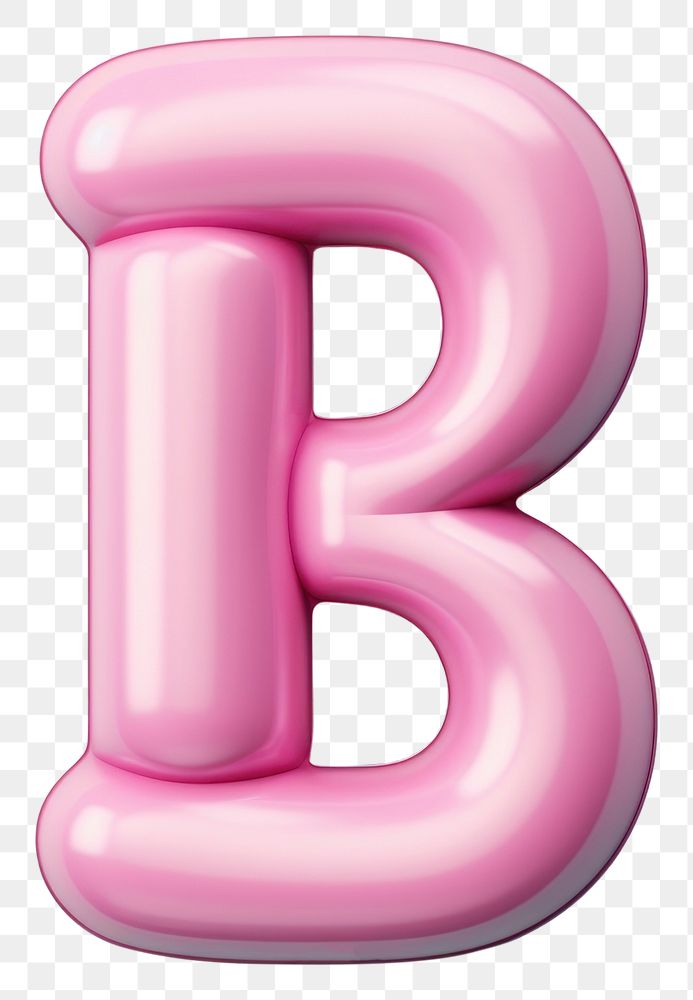 PNG Inflated letter B balloon font text.