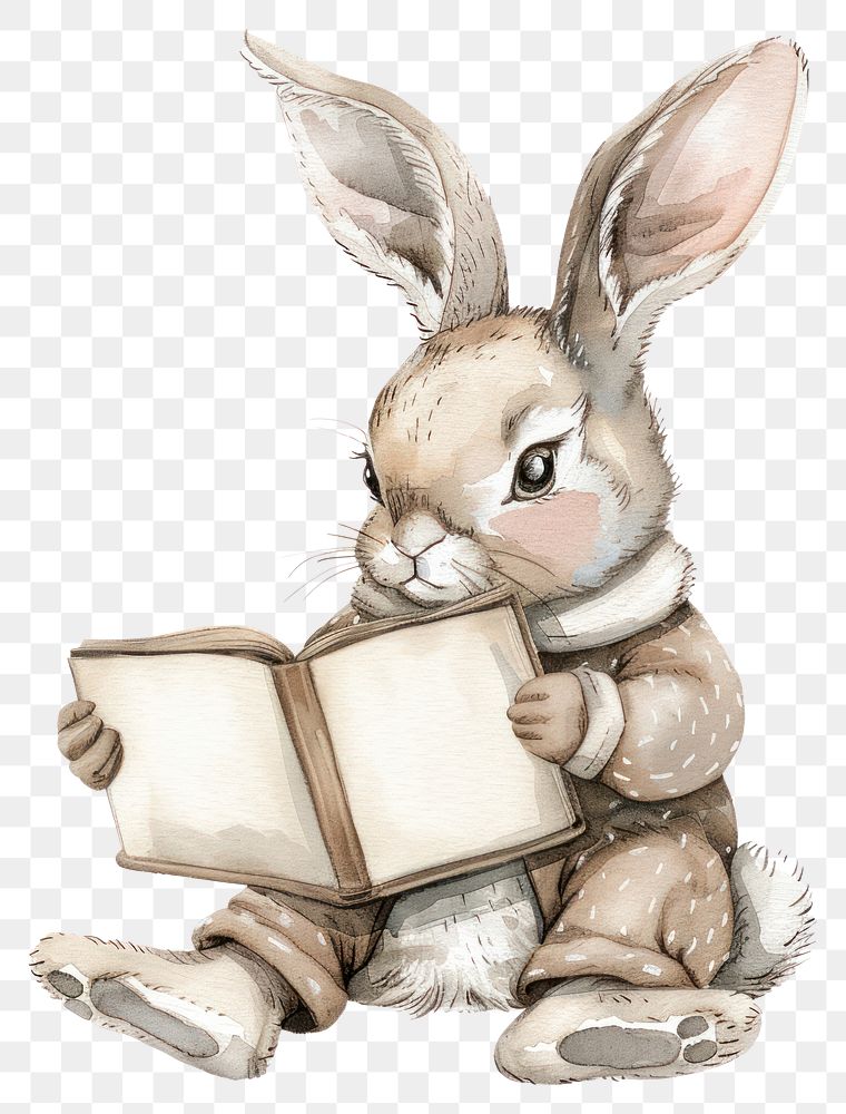 PNG Rabbit reading rabbit publication clothing.
