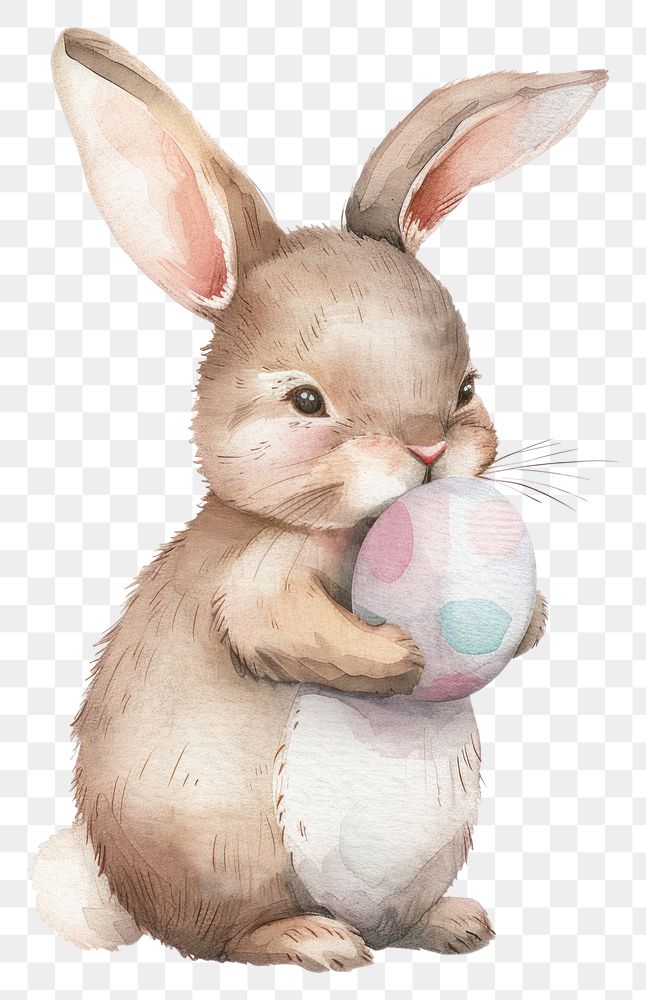 PNG Rabbit holding easter egg animal mammal bunny.