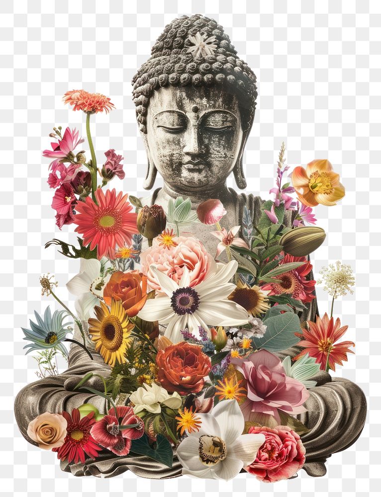 PNG  Flower Collage Buddha flower buddha asteraceae.