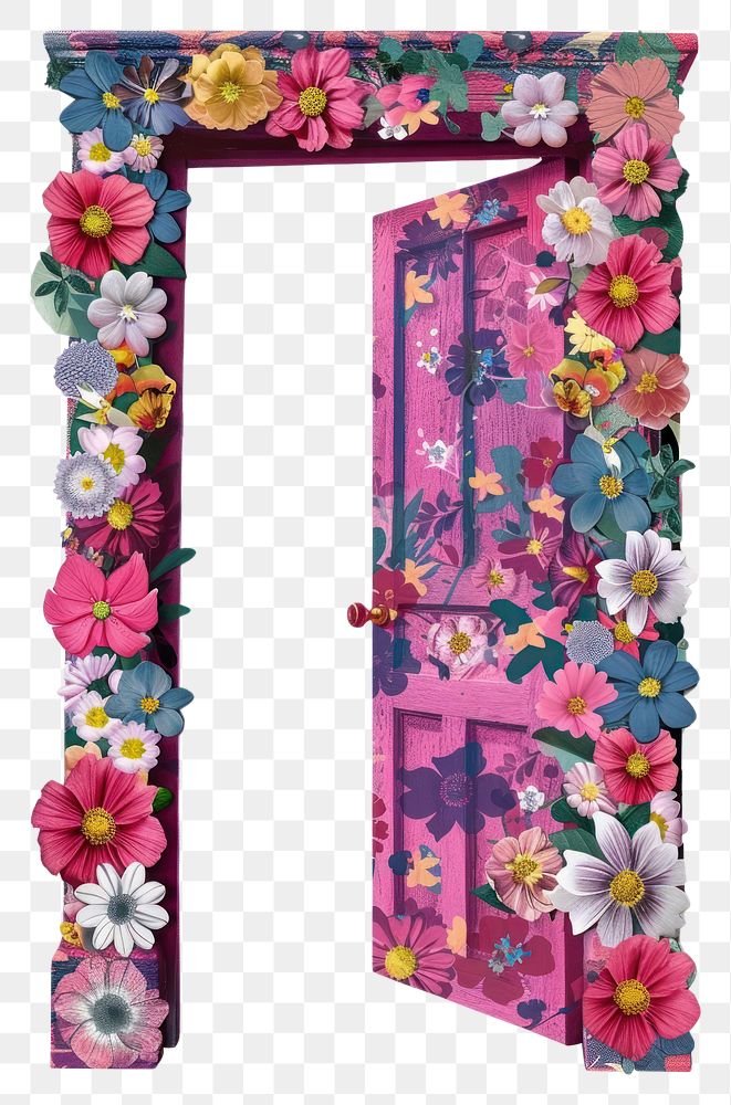 PNG  Flower Collage Door open flower door letterbox.