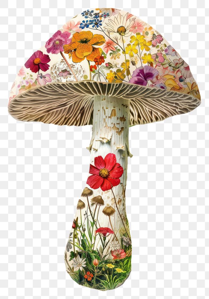 PNG  Flower Collage Mushroom mushroom flower blossom.