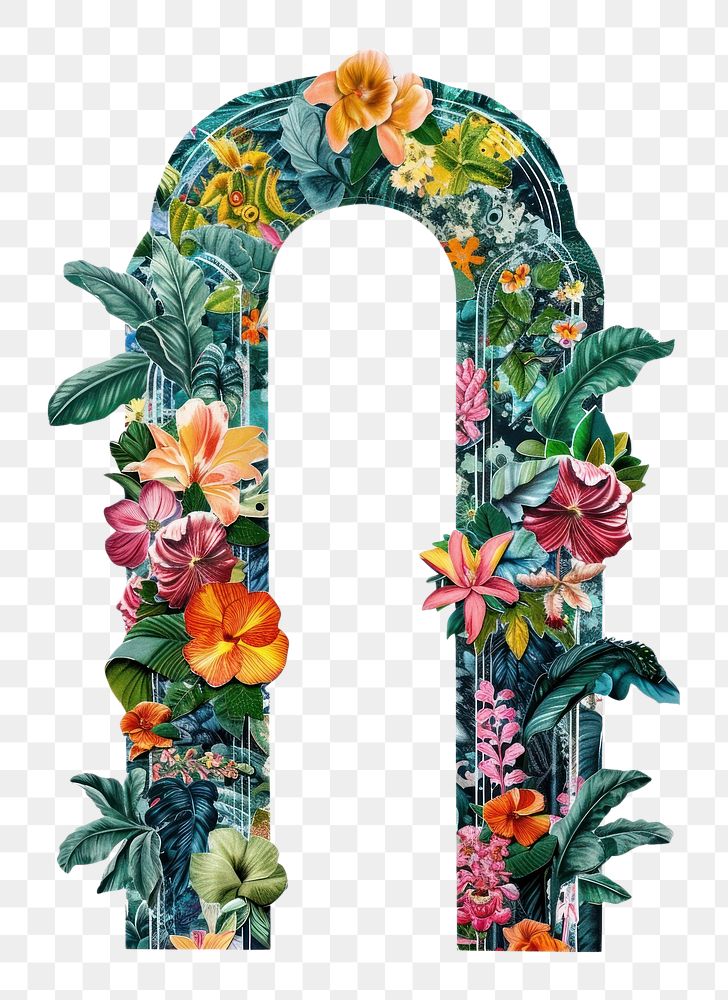 PNG Flower Collage Door shaped flower architecture blossom.