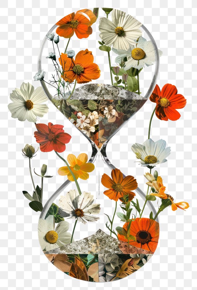 PNG  Flower Collage Hourglass hourglass flower asteraceae.