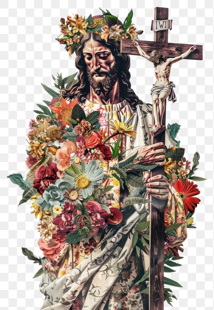 PNG Flower Collage Jesus flower cross blossom.