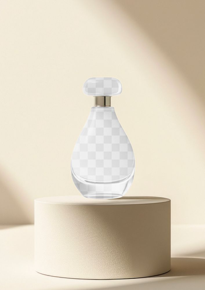 PNG perfume bottle mockup, transparent design
