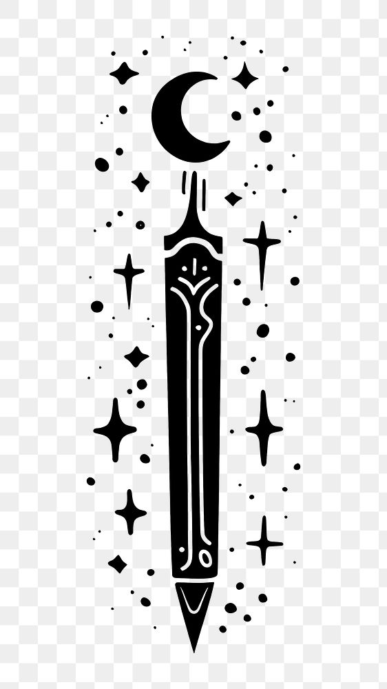 PNG Surreal aesthetic pen logo weaponry dagger blade.