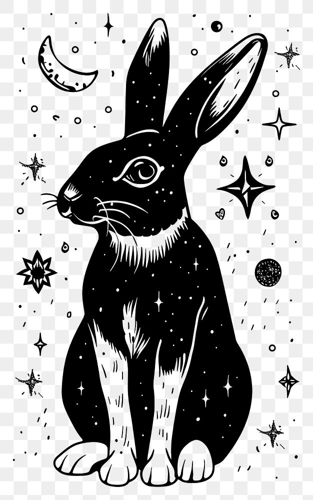 PNG Surreal aesthetic rabbit logo art illustrated kangaroo.