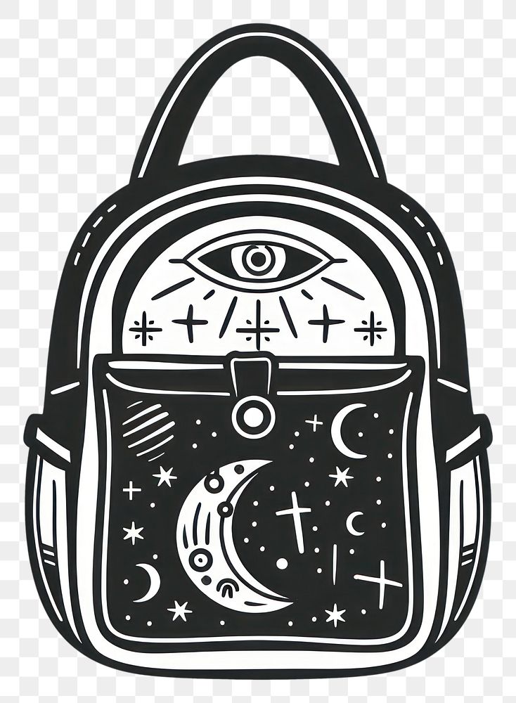 PNG Surreal aesthetic school bag logo backpack dynamite weaponry.