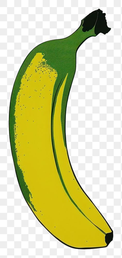 PNG  Silkscreen on paper of a banana produce animal fruit.