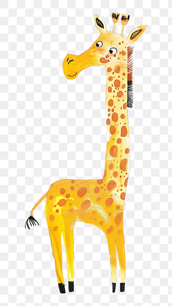 Masai giraffe png wild animal digital art, transparent background