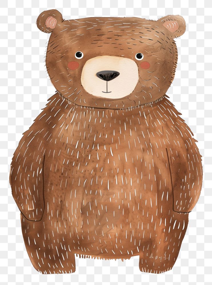PNG Cute brown bear illustration animal wildlife mammal.