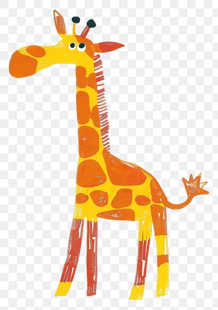 Giraffe png wild animal digital art, transparent background