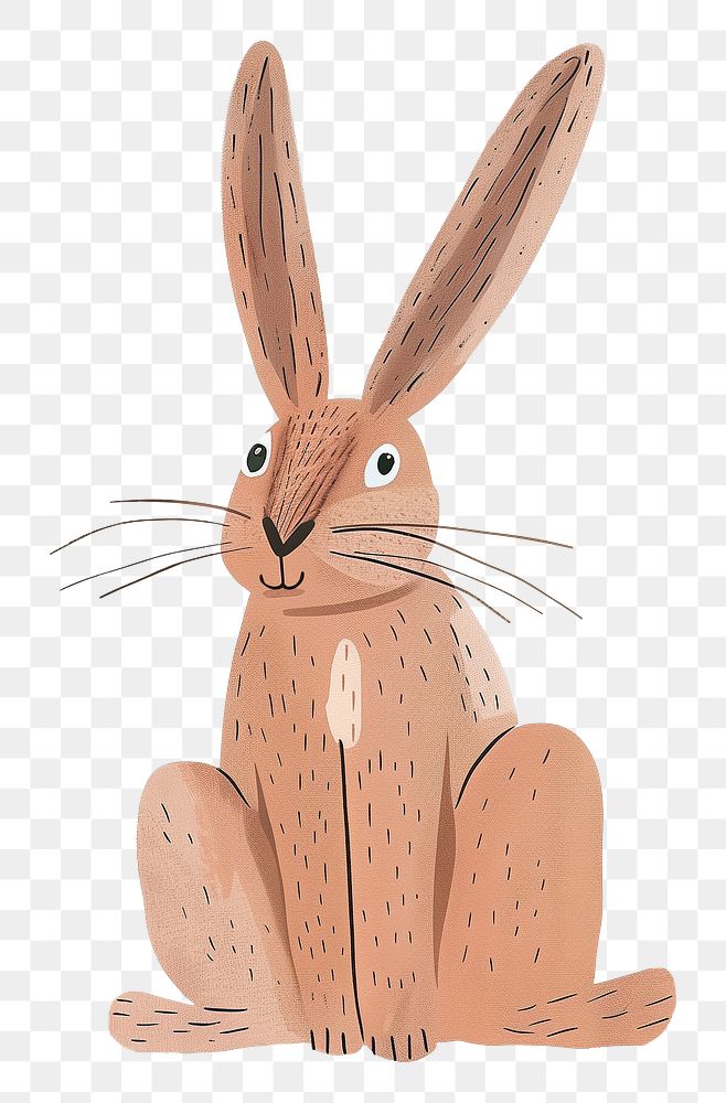 Scrub hare png wild animal digital art, transparent background