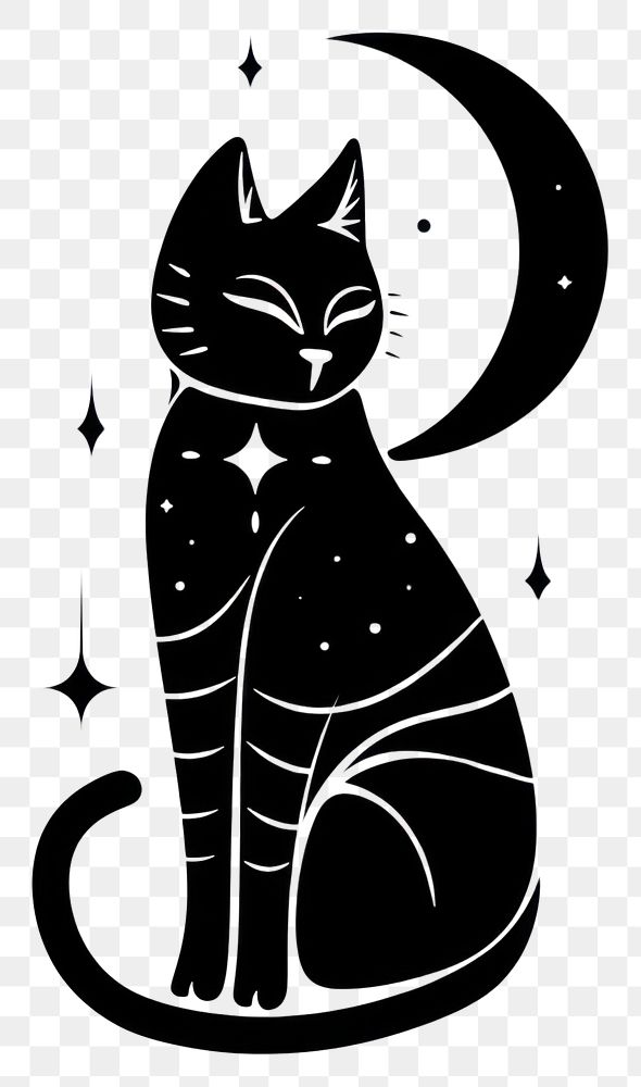 PNG Surreal abstract cat logo stencil animal mammal.