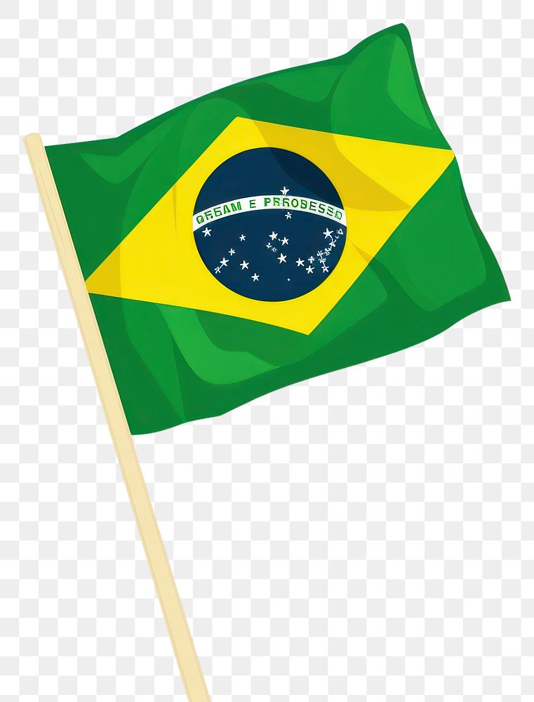 PNG Vector illustration of hand holding brazil flag.