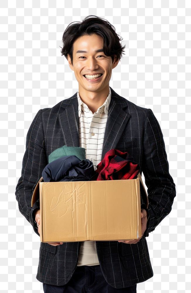 PNG Businessman holding donation box happy photo photography.