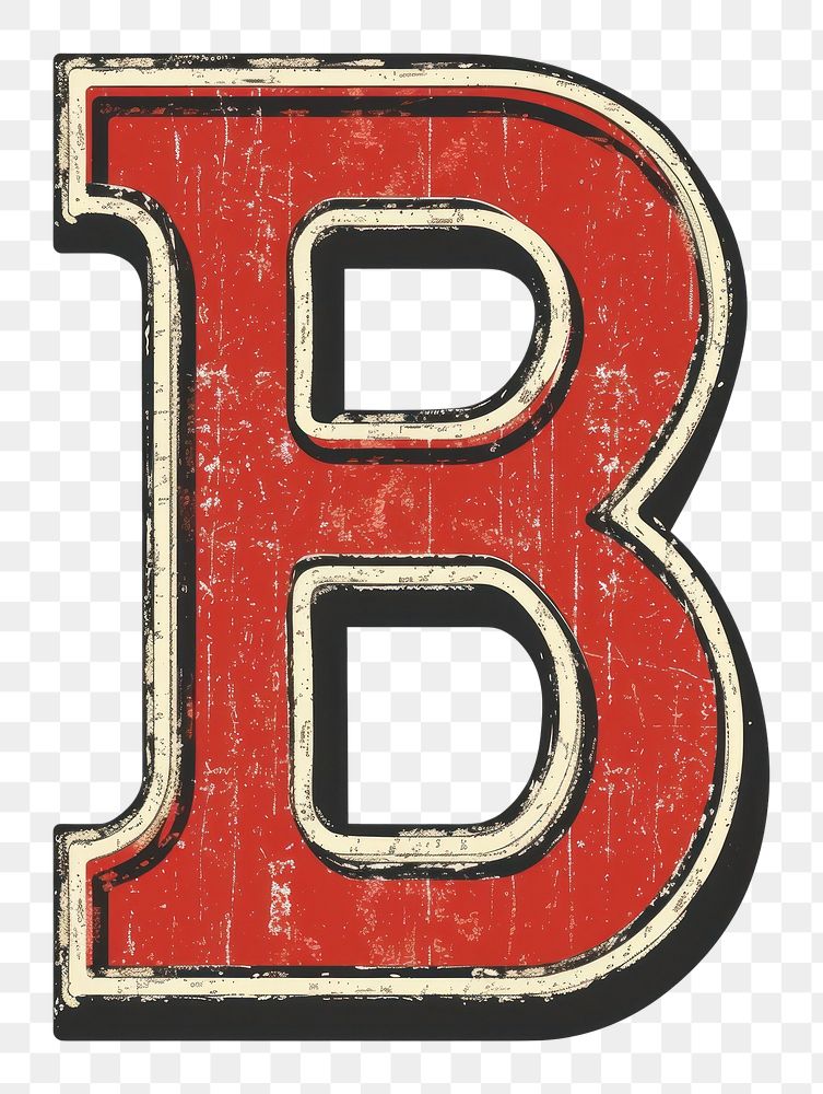Varsity letter B number text architecture.