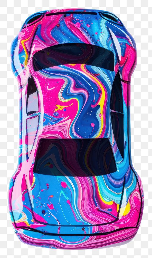 PNG  Acrylic pouring car backpack clothing apparel.
