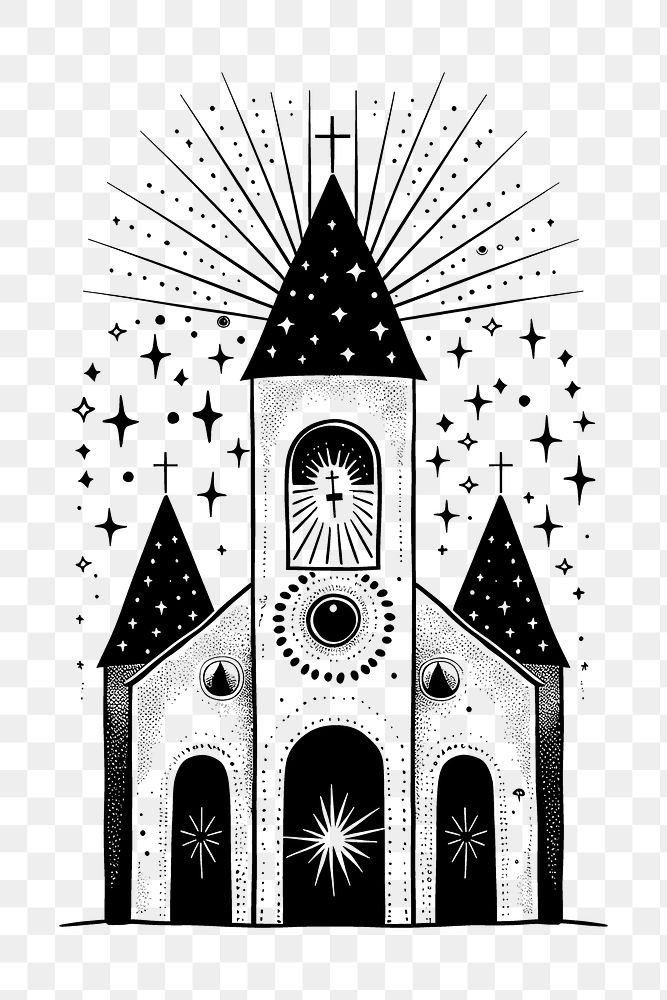PNG Surreal aesthetic church logo art architecture illustrated.