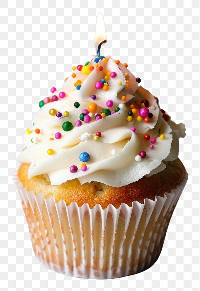 PNG Cupcake birthday sprinkles dessert cream.