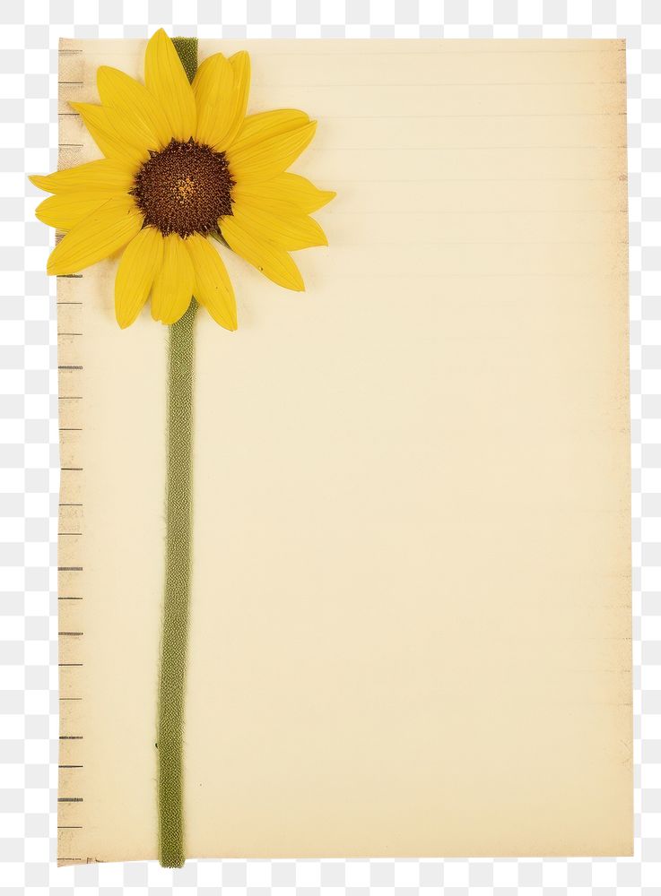 PNG Sunflower paper plant white background