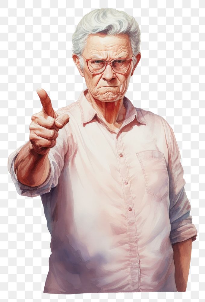 PNG Angry elderly woman holding board portrait person hand.