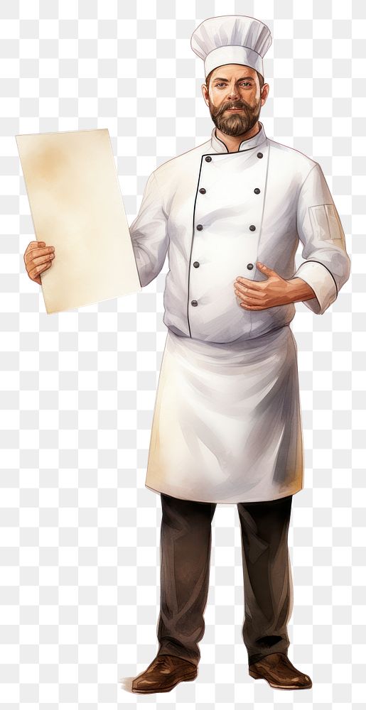 PNG Chef holding blank notice board person people clothing.