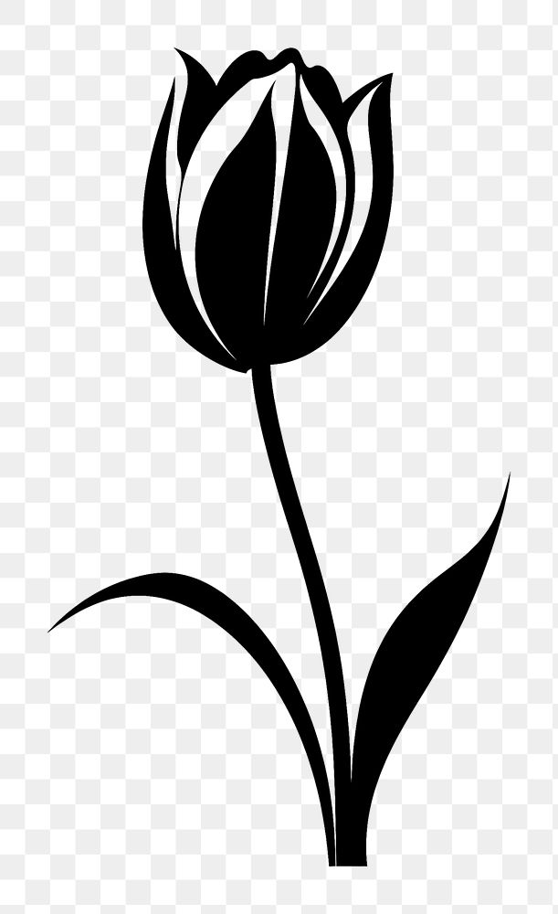 PNG Tulip silhouette stencil blossom flower.