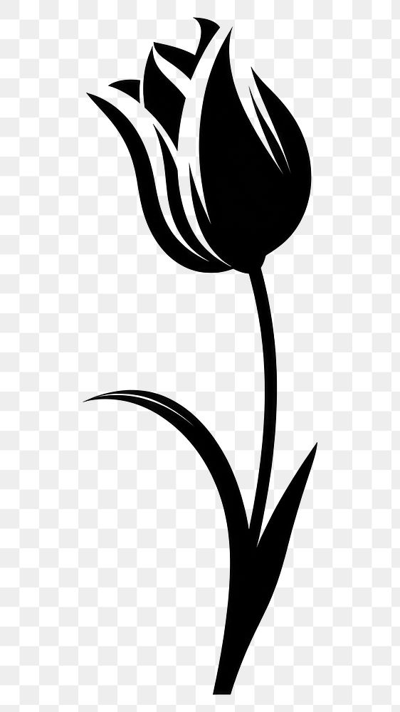 PNG Tulip silhouette blossom stencil flower.