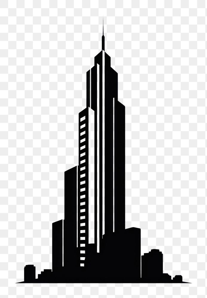 PNG Building silhouette architecture skyscraper metropolis.
