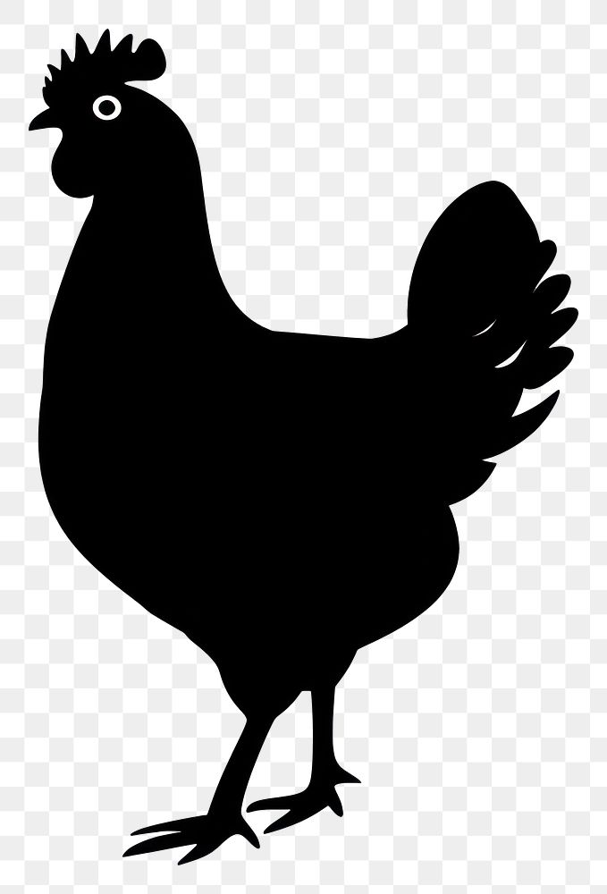 PNG Chicken silhouette poultry stencil animal.