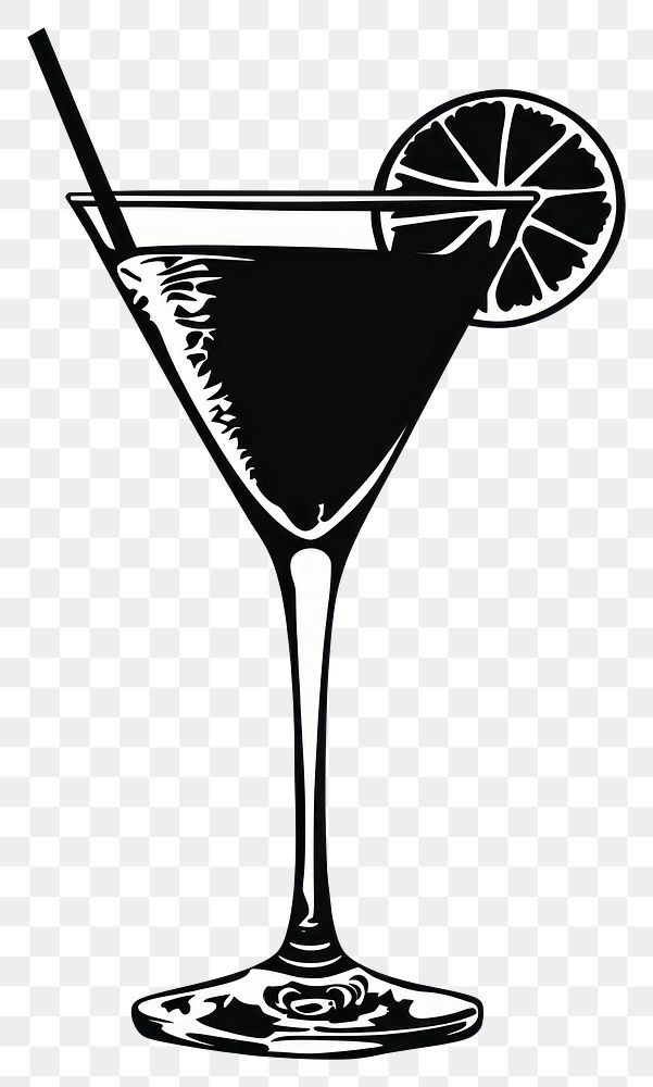 PNG Cocktail silhouette beverage alcohol martini.