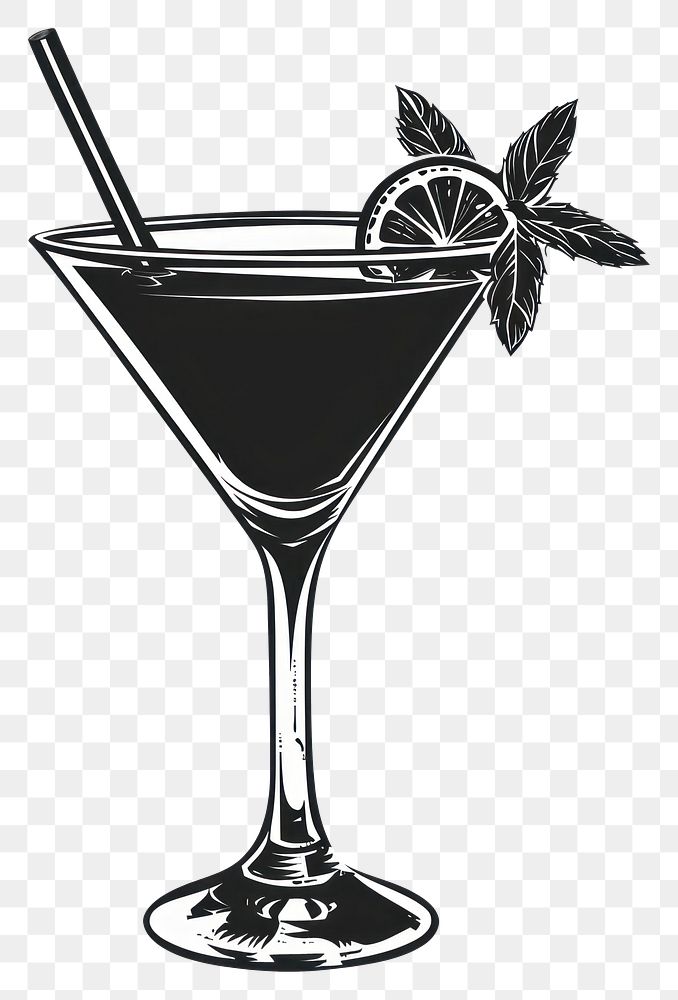 PNG Cocktail silhouette beverage alcohol martini.
