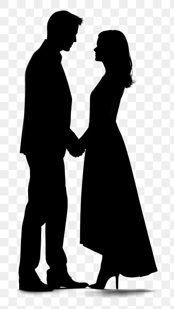 PNG Couple wedding silhouette clothing footwear apparel.